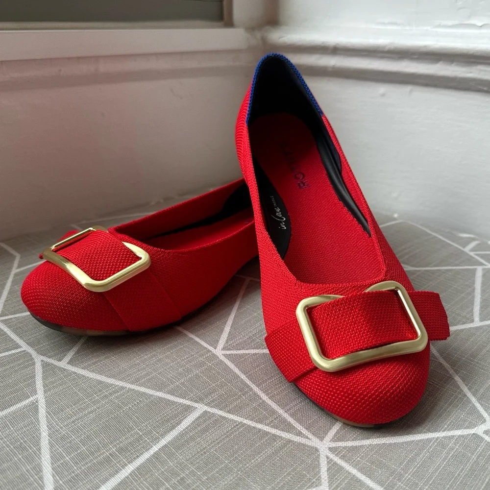 Rothy’s The Emblem Ballet Flat in Cardinal Red - Picture 1 of 7